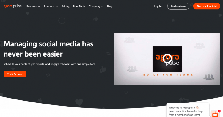 صفحه چاپی از Agorapulse ، یک ابزار نظارت بر رسانه ای