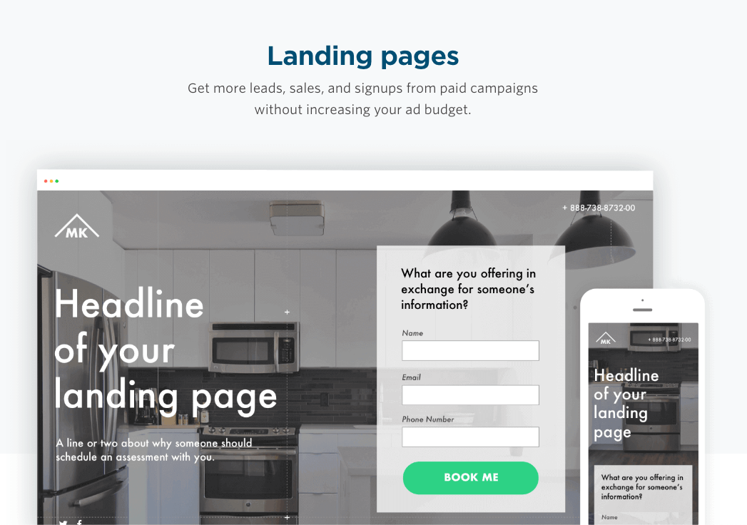 صفحه چاپی از Unbounce ، یک ابزار برتر بازاریابی دیجیتال