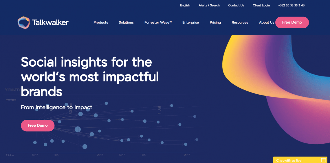  تصویری از سایت اصلی Talkwaker 